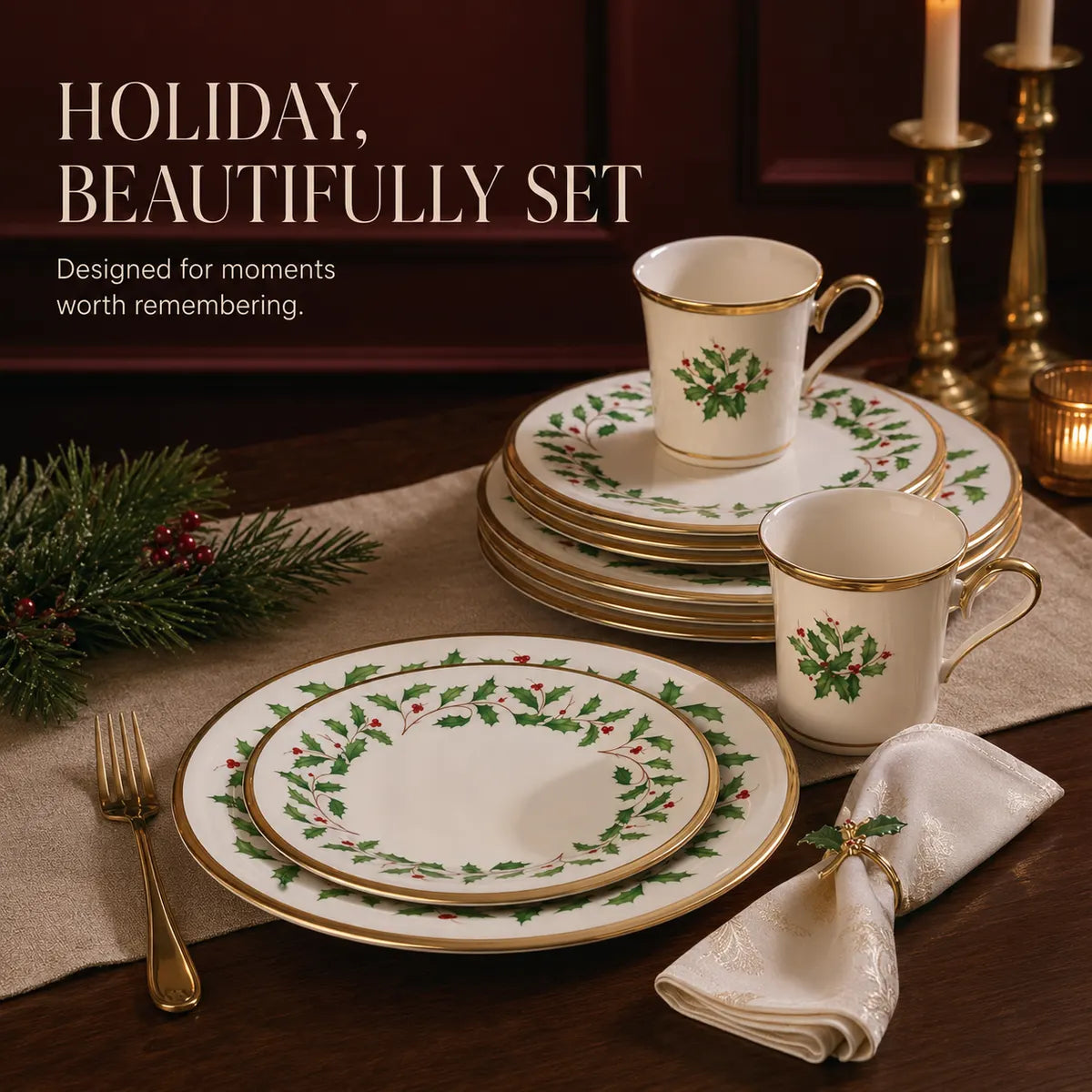 Platefula Christmas Porcelain Dinnerware Set