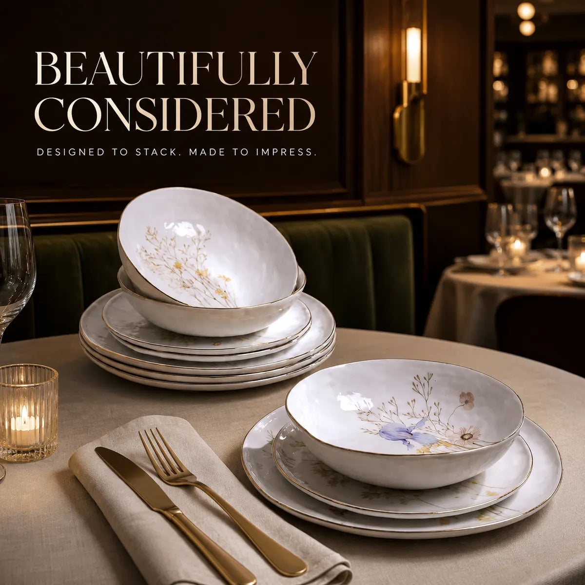 Platefula Floral Porcelain Dinnerware Set
