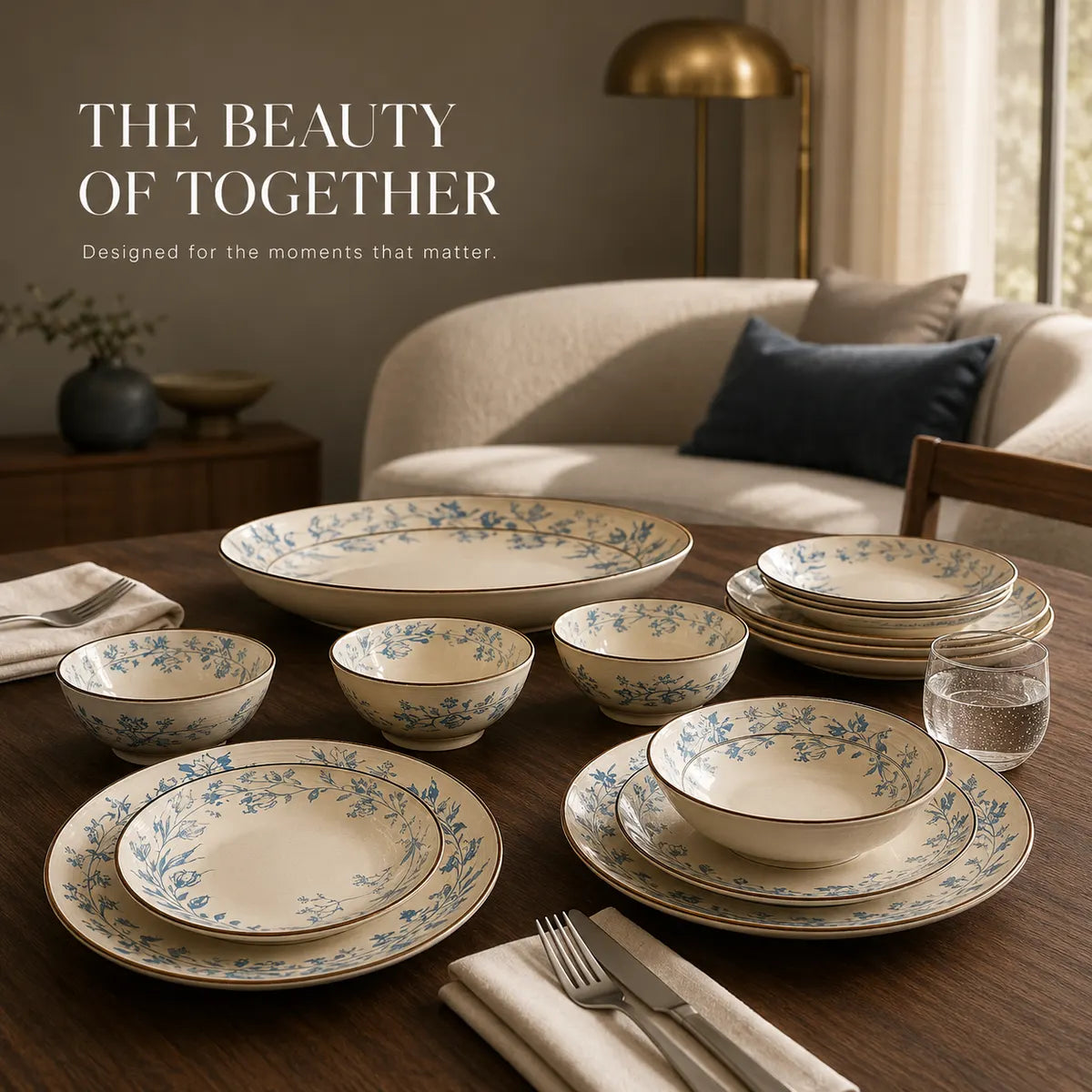Platefula Blue Floral Dinnerware Set