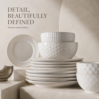 Korvaniq Textured Ceramic Dinnerware Set