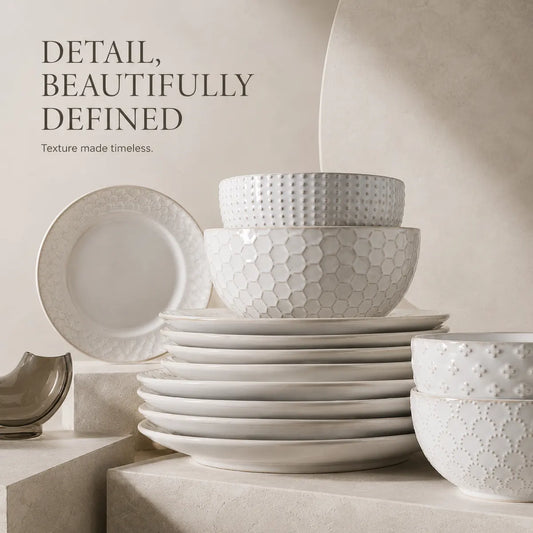 Korvaniq Textured Ceramic Dinnerware Set