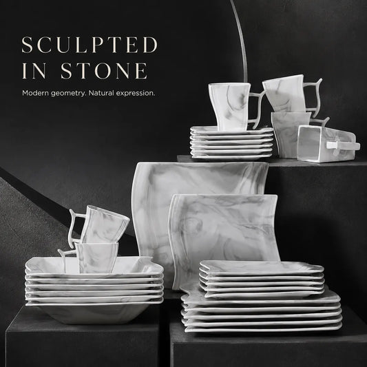 Korvaniq Marble Wave Dinnerware Set
