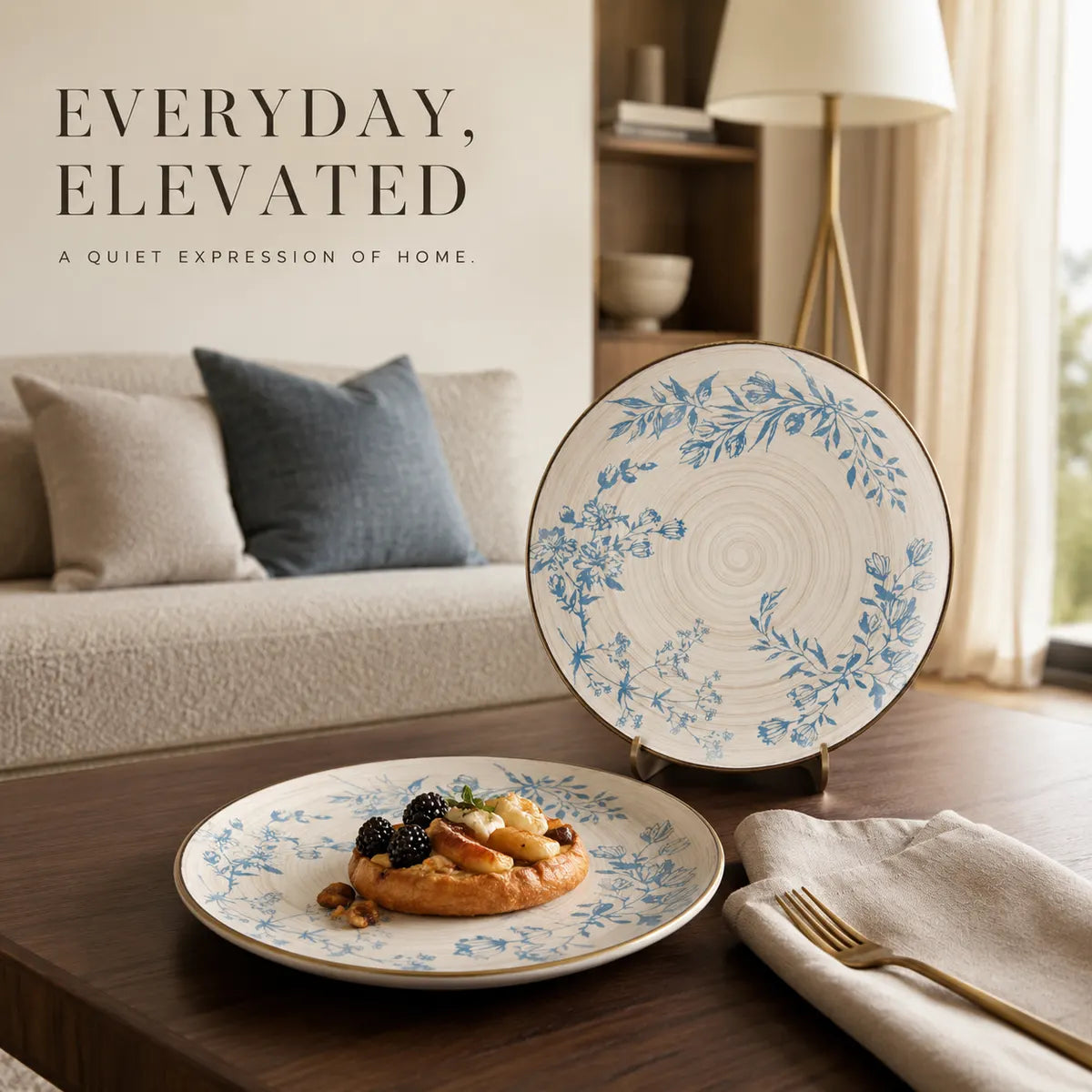 Platefula Blue Floral Dinnerware Set