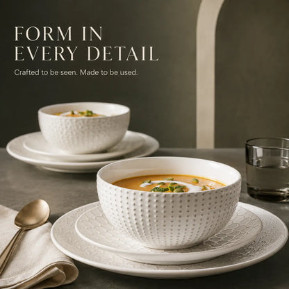 Korvaniq Textured Ceramic Dinnerware Set