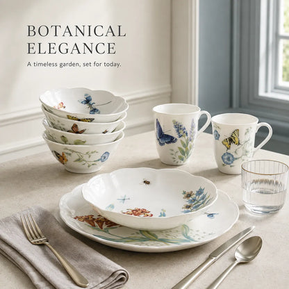 Korvaniq Butterfly Meadow 28-Piece Dinnerware Set
