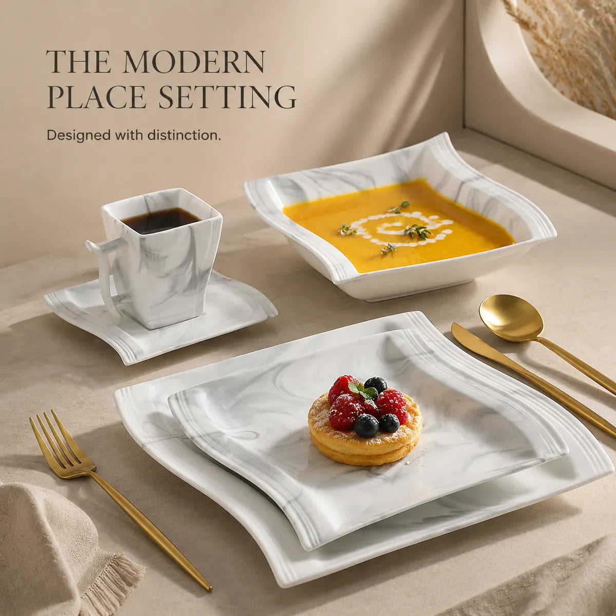 Korvaniq Marble Wave Dinnerware Set
