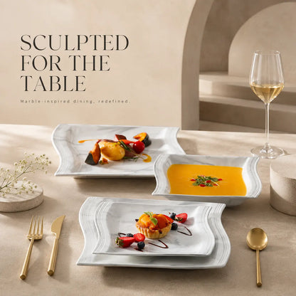 Korvaniq Marble Wave Dinnerware Set