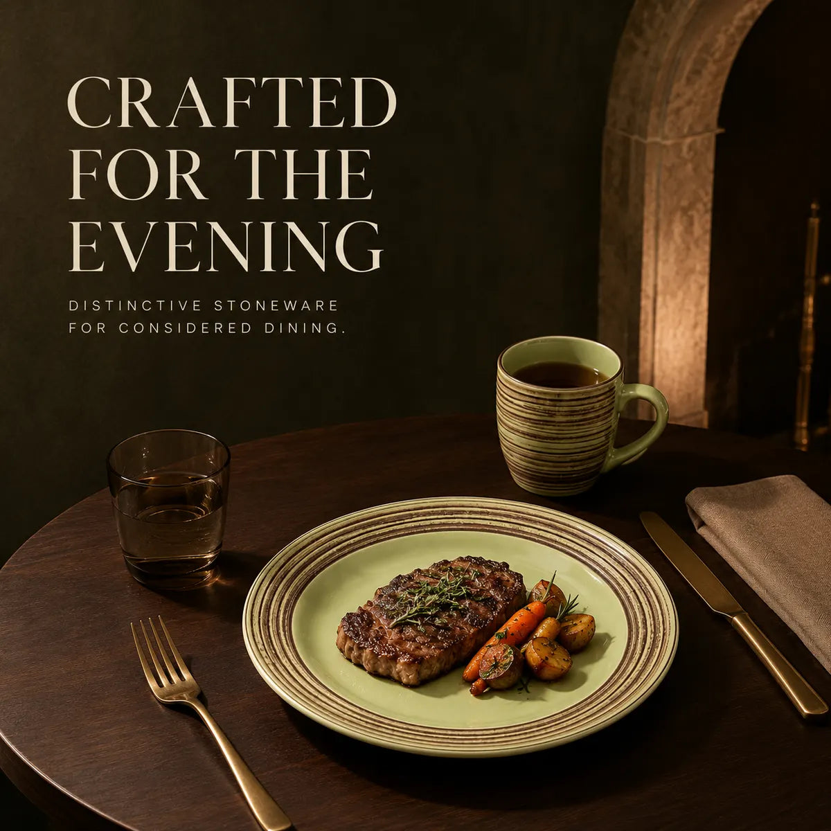 Platefula Green Stoneware Dinnerware Set