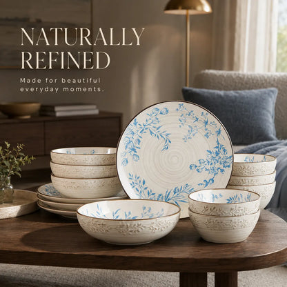 Platefula Blue Floral Dinnerware Set