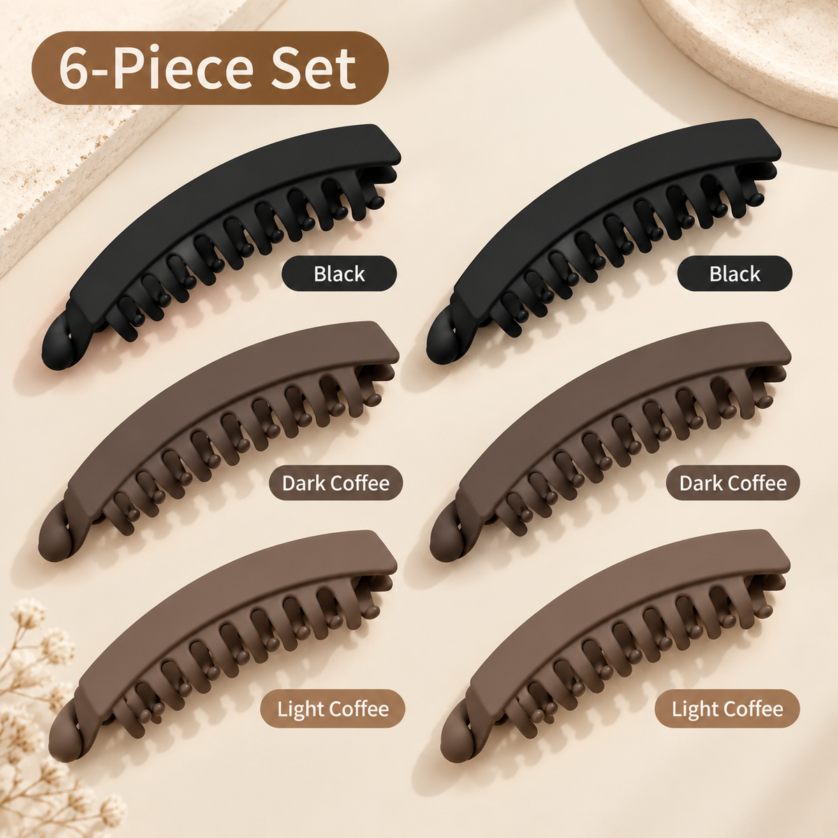 3 PCS French Banana Hair Clips for Women – Effortless Everyday Hairstyles with Secure All-Day Hold | Stylish Hair Accessories for Thin & Thick Hair
