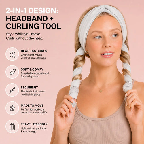 FURZERO® Curling Headband – The Heatless Curler You Don’t Have to Sleep In | Effortless Curls Without Heat